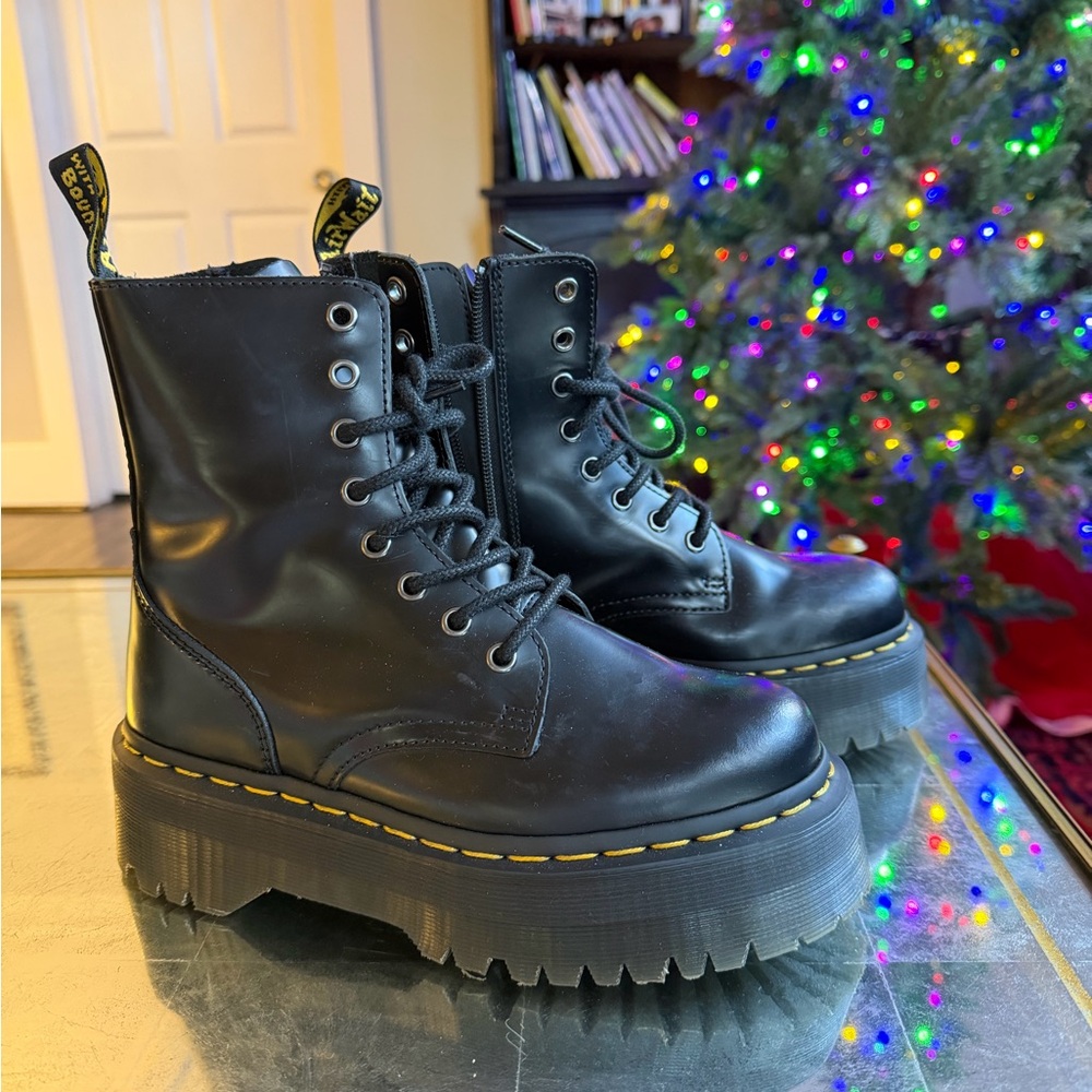 Jadon Black Platform Lace-Up Boots